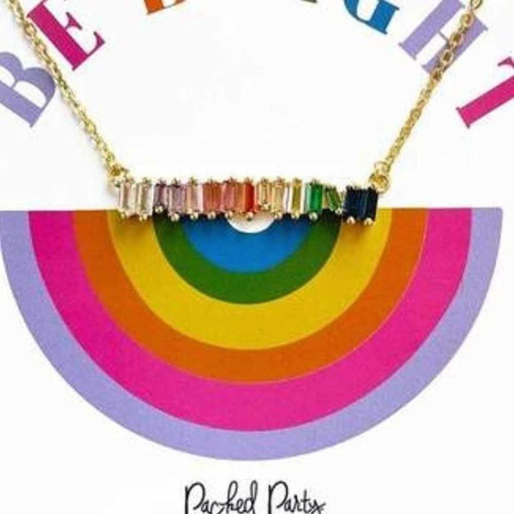 Packed Party Be Bright Rainbow Necklace NWT